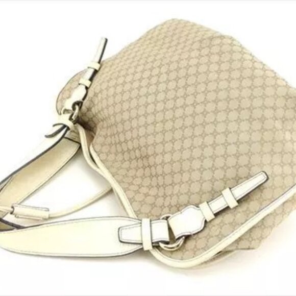 Celine Tote bag Macadam Beige Canvas Leather Woman Authentic Used - Picture 9 of 15